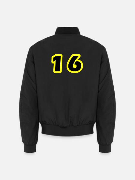 16 Number symbol - Unisex Bomber Jacket - black