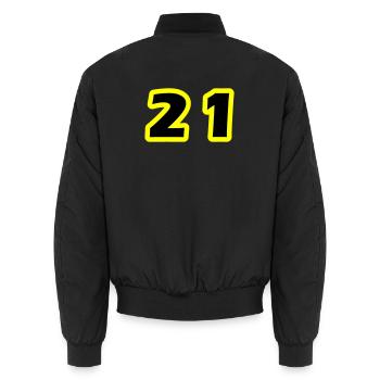 21 Zahl symbol - Unisex Bomberjacke - Schwarz - Hinten - AI Model Male 185 light (185cm)