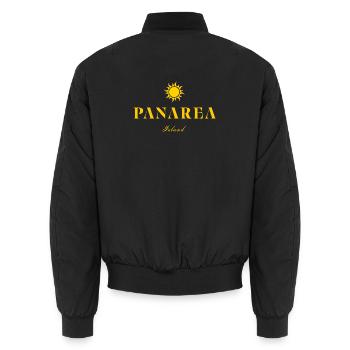 Panarea Island Sun - Unisex Bomber Jacket - black - Back - AI Model Male 185 light (185cm)