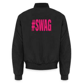 Swag Funny 2000S Nostalgia Y2K Hashtag Meme - Unisex Bomberjacke - Schwarz - Hinten - AI Model Male 185 light (185cm)