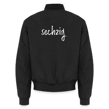 60 sechzig 60. Geburtstag Geschenk - Unisex Bomberjacke - Schwarz - Hinten - AI Model Male 185 light (185cm)