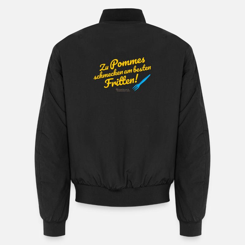 Witziges Spruchdesign mit Pommes und Frittens Unisex Bomberjacke
