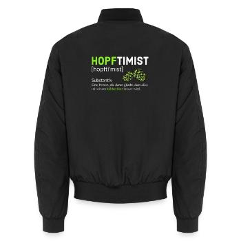 Hopftimist Bier Lustiger Spruch Humor - Unisex Bomberjacke - Schwarz - Hinten - AI Model Male 185 light (185cm)