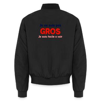 Je ne suis pas gros humour - Bomber unisexe - noir - Dos - AI Model Male 185 light (185cm)