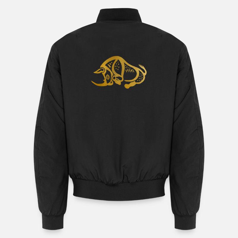 Rhino Glyph - Unisex Bomber Jacket - black