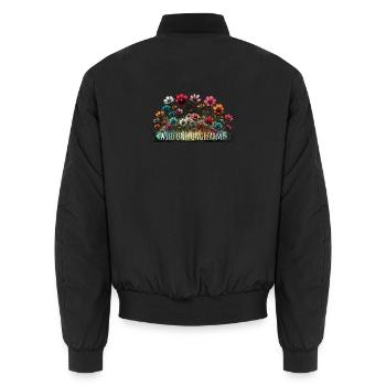 wild und ungezähmt wiesenblumen blume natur - Unisex Bomberjacke - Schwarz - Hinten - AI Model Male 185 light (185cm)