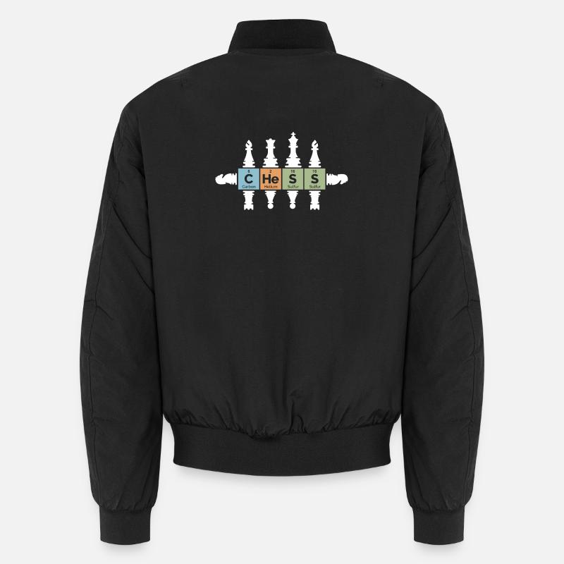 Chess retro figures periodic table funny icon Unisex Bomber Jacket