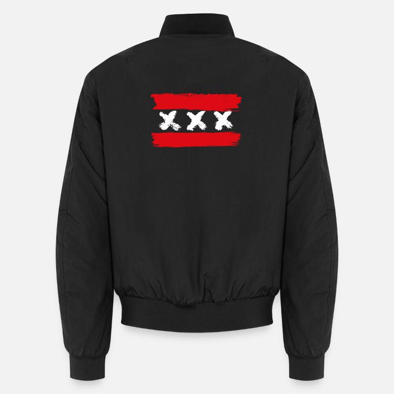 Three White Xs on Red Brushstrokes Unisex Bomber Jacket