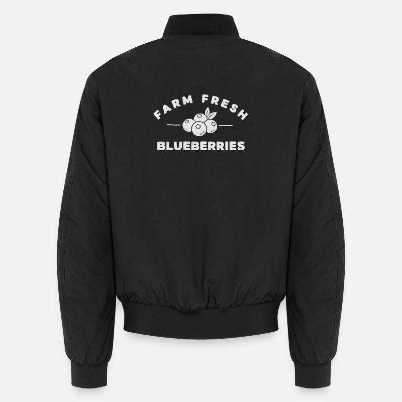 Farm Fresh Blueberries - Unisex Bomber Jacket - black