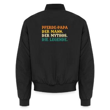 Reiten Papa Vater Pferdeliebhaber Reiterhof Pferde - Unisex Bomberjacke - Schwarz - Hinten - AI Model Male 185 light (185cm)