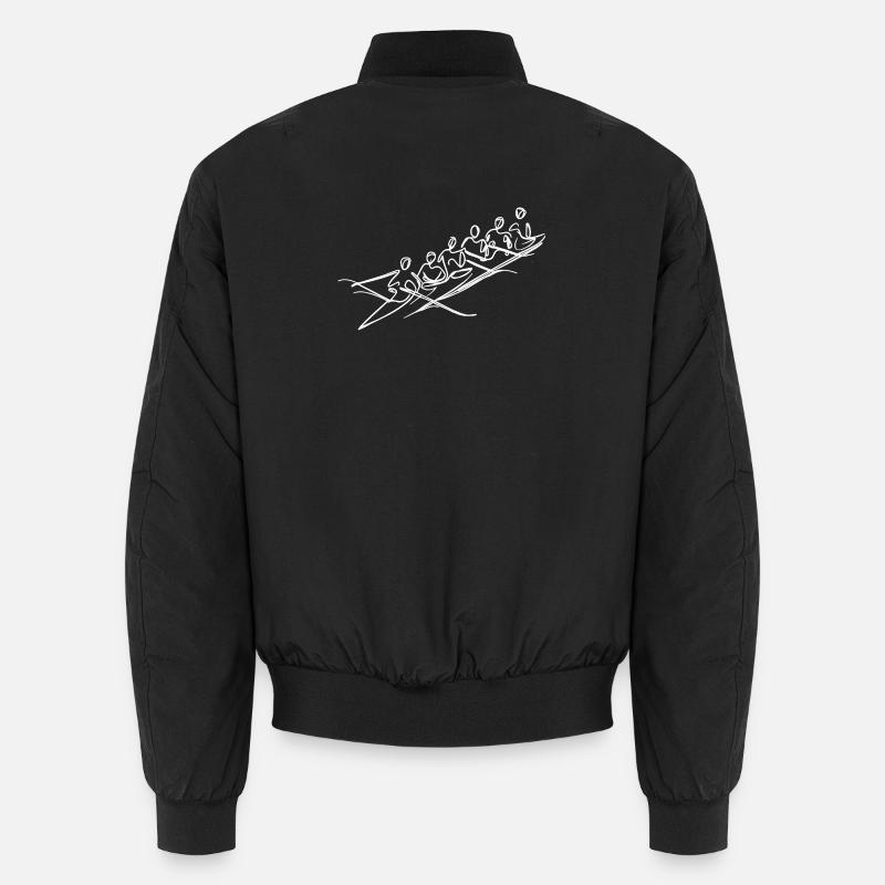 Rowing Team Sketch - Unisex Bomber Jacket - black