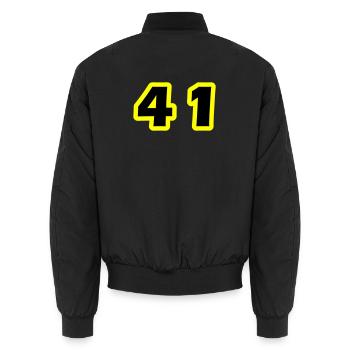 Symbole numérique 41 - Bomber unisexe - noir - Dos - AI Model Male 185 light (185cm)