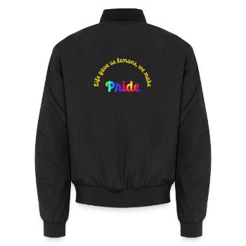 Life gave us lemons, we make pride - Unisex Bomber Jacket - black - Back - AI Model Male 185 light (185cm)
