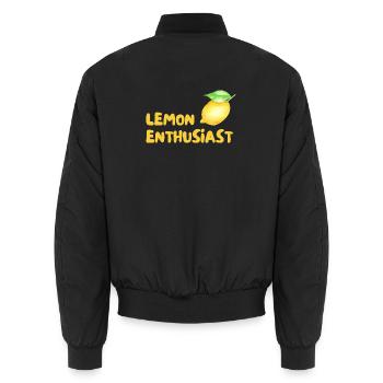 Zitrusliebhaber Lemon Enthusiast - Unisex Bomberjacke - Schwarz - Hinten - AI Model Male 185 light (185cm)
