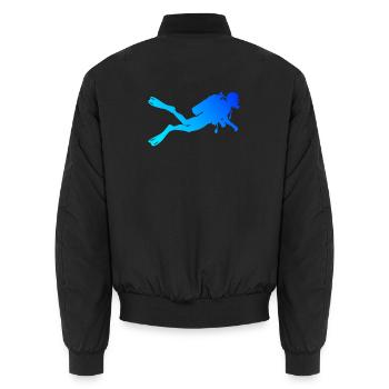 Apnoetauchen Geschenkidee für Unterwasserabenteuer - Unisex Bomberjacke - Schwarz - Hinten - AI Model Male 185 light (185cm)