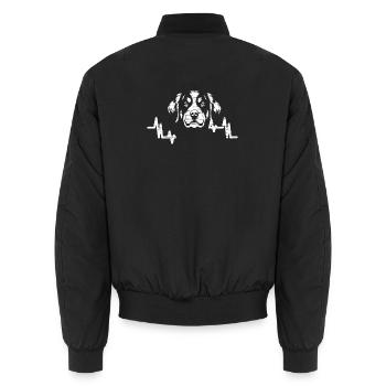 Berner Sennenhund - Farm Dog Roots Sofa Career - Unisex Bomberjacke - Schwarz - Hinten - AI Model Male 185 light (185cm)