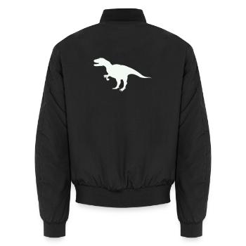 T-Rex Silhouette im Retro-Look - Unisex Bomberjacke - Schwarz - Hinten - AI Model Male 185 light (185cm)