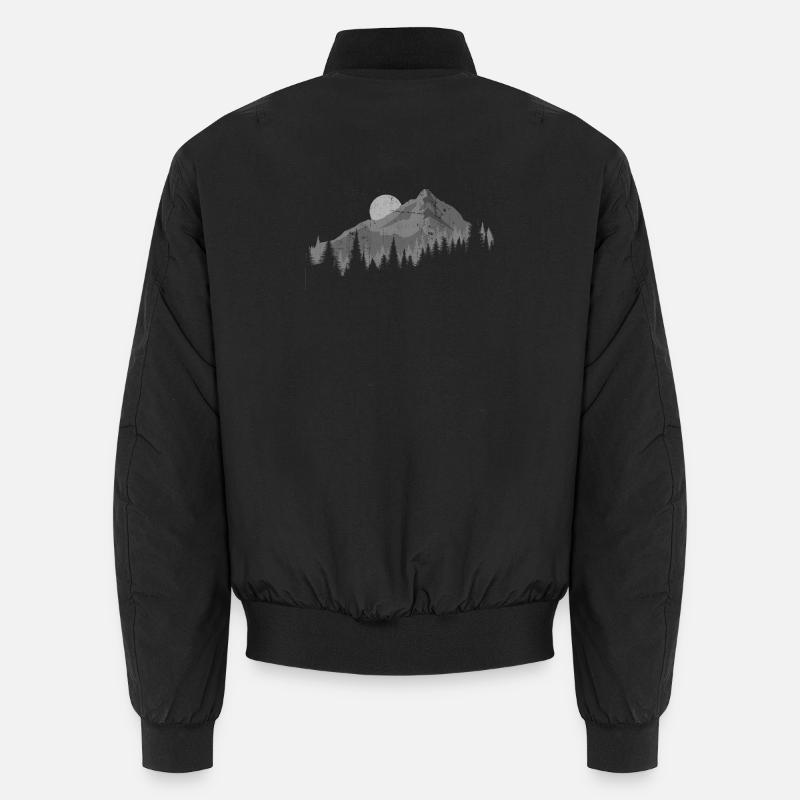 Silhouette des sommets au clair de lune Bomber unisexe