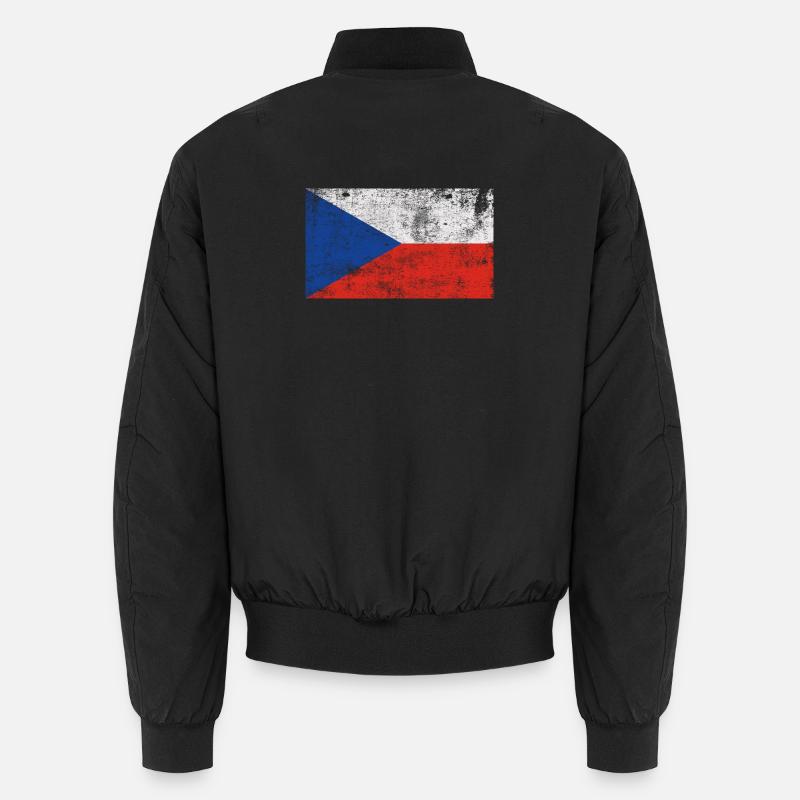Drapeau Tchéquie Drapeau Grunge Retro Vintage Bomber unisexe