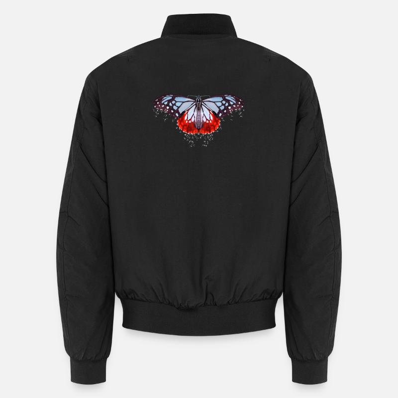 Butterfly with blue and red spots Unisex Bomber Jacket