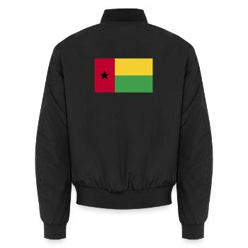 Guinea Bissau National Flagge - Unisex Bomberjacke - Schwarz - Hinten - AI Model Male 185 light (185cm)