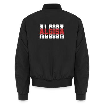 Algisa t-shirt t-shirt idée cadeau texte empilé - Bomber unisexe - noir - Dos - AI Model Male 185 light (185cm)