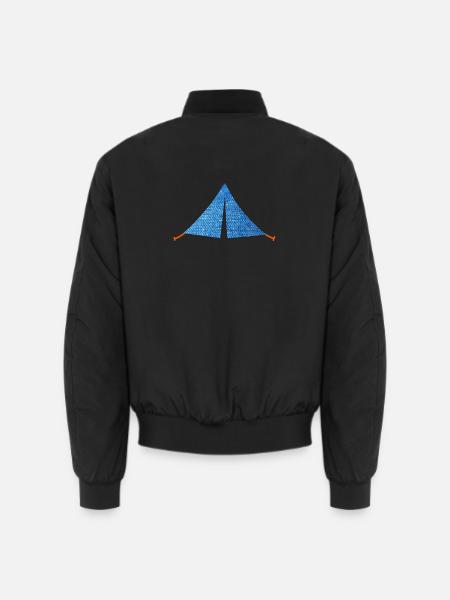 Zelt Jeans Muster Camping Camper zelten Van Life - Unisex Bomberjacke - Schwarz