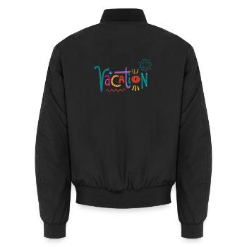 Bunte Valentinstag-Kunst mit Herzmotiven - Unisex Bomberjacke - Schwarz - Hinten - AI Model Male 185 light (185cm)