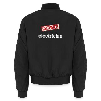 Elektriker - Unisex Bomberjacke - Schwarz - Hinten - AI Model Male 185 light (185cm)