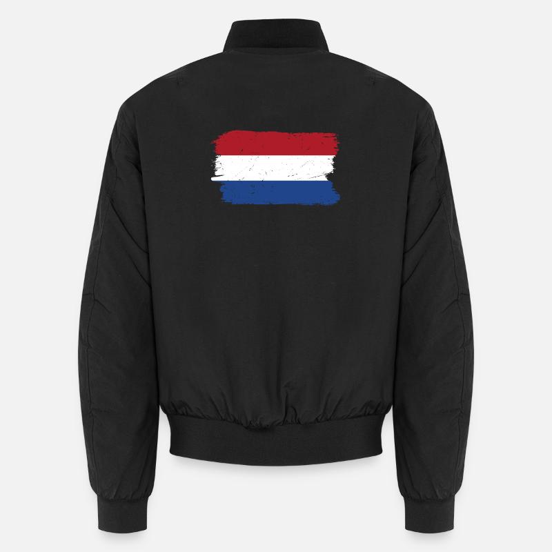 Drapeau de coup de pinceau rouge blanc bleu Bomber unisexe