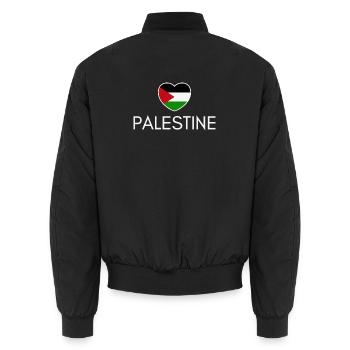Ich liebe Palästina, das Herz Palästina - Unisex Bomberjacke - Schwarz - Hinten - AI Model Male 185 light (185cm)