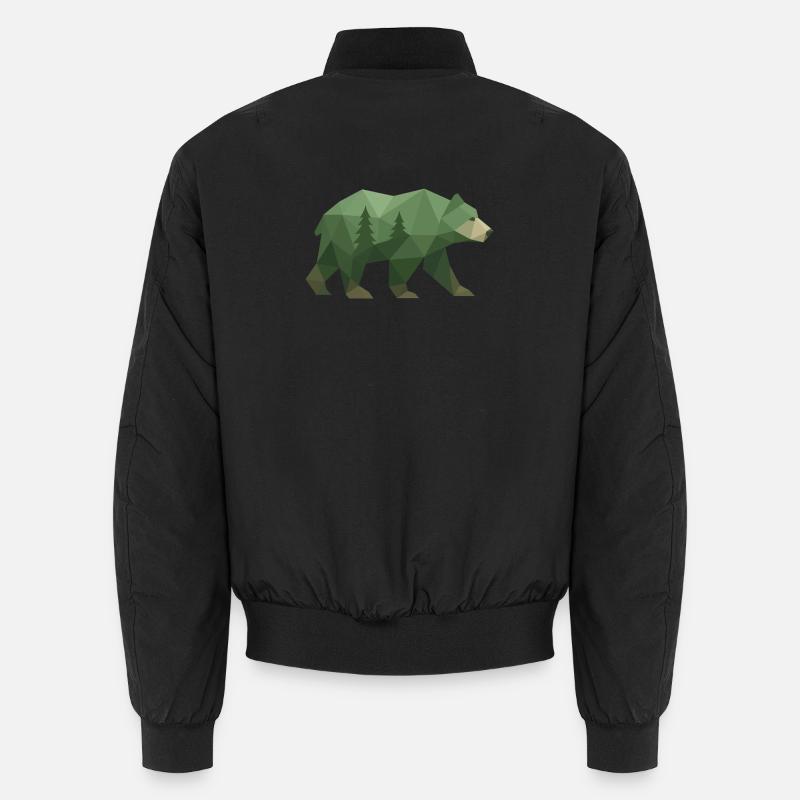 Geometrischer Bär - Unisex Bomberjacke - Schwarz