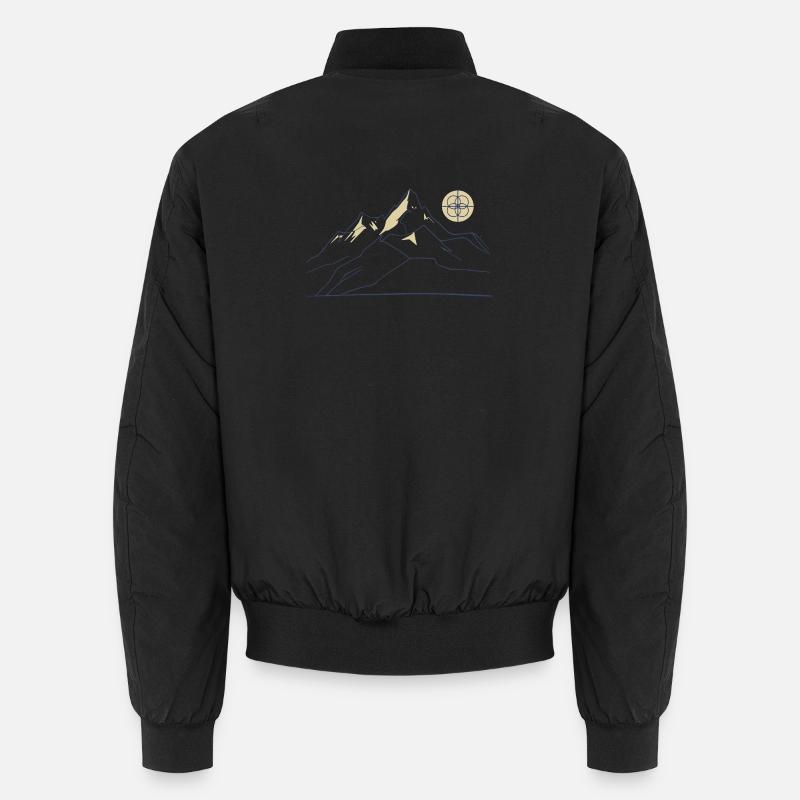 Mountain Line Art Unisex Bomber Jacket