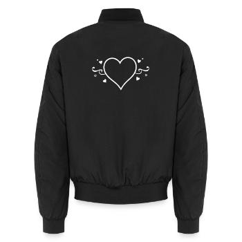 Herz weiß Valentinstag Geschenk Valentinstag - Unisex Bomberjacke - Schwarz - Hinten - AI Model Male 185 light (185cm)