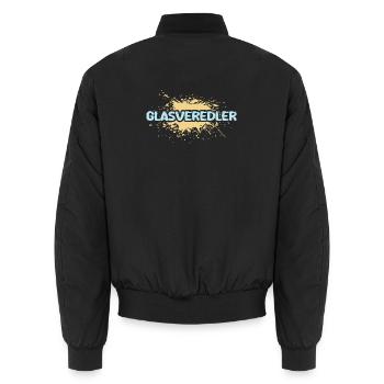 Gift for glass finisher - Unisex Bomber Jacket - black - Back - AI Model Male 185 light (185cm)