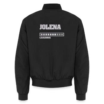 Gift for Jolena - Unisex Bomber Jacket - black - Back - AI Model Male 185 light (185cm)