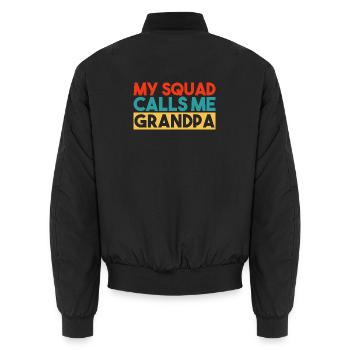Mein Team nennt mich Opa Retro Farbenfro Slogan - Unisex Bomberjacke - Schwarz - Hinten - AI Model Male 185 light (185cm)