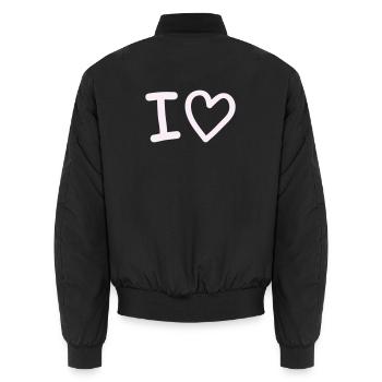 i_love - Bomber unisexe - noir - Dos - AI Model Male 185 light (185cm)
