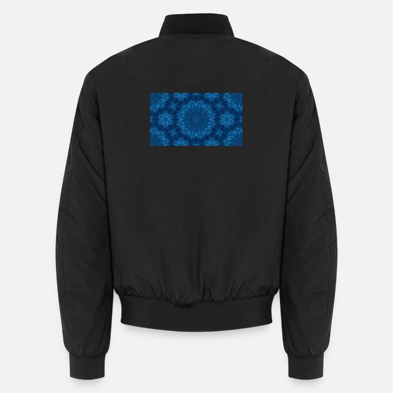 Blue Ocean Mandala Pattern – Abstract Water Kaleid Unisex Bomber Jacket