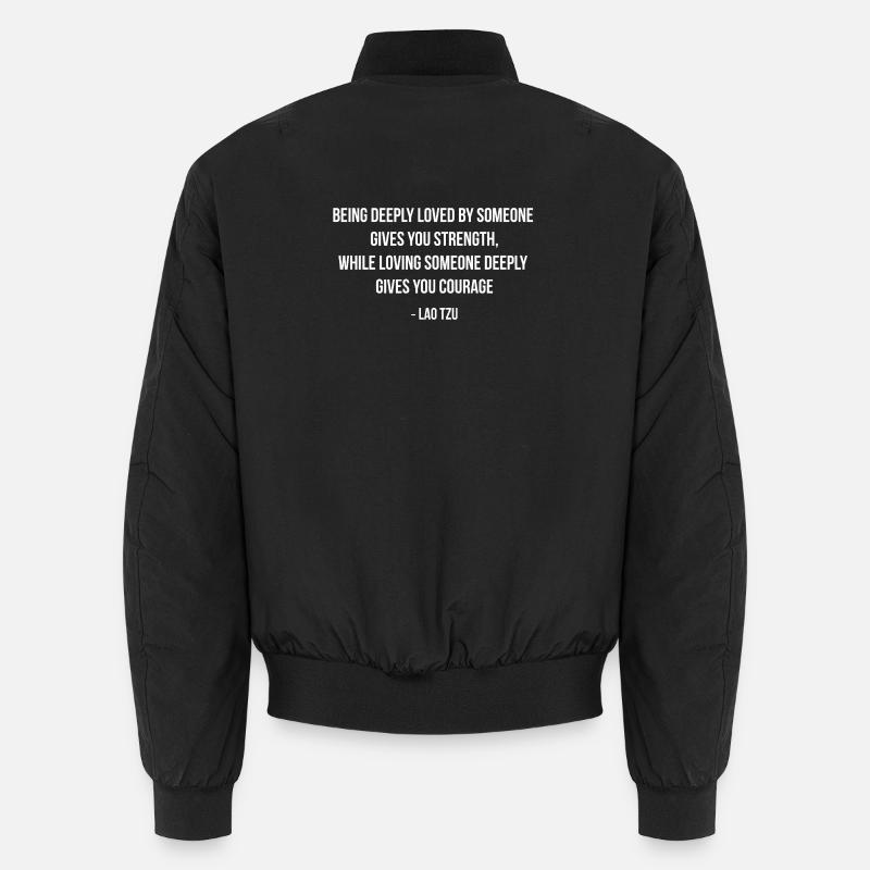 Lao Tzu Kraft-Mut-Zitat - Unisex Bomberjacke - Schwarz