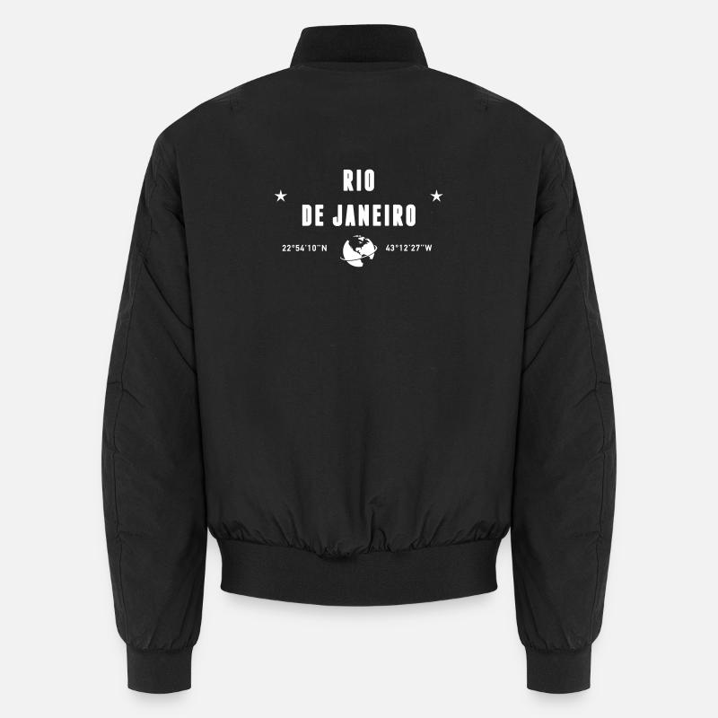 Rio De Janeiro Coordinates Earth White Unisex Bomber Jacket