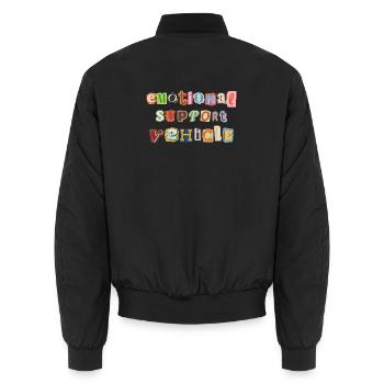 Emotional Support Vehicle - Unisex Bomberjacke - Schwarz - Hinten - AI Model Male 185 light (185cm)