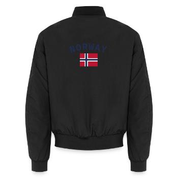 Norwegen - Unisex Bomberjacke - Schwarz - Hinten - AI Model Male 185 light (185cm)