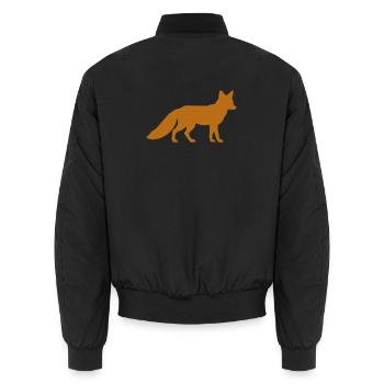 Fox Silhouette - Unisex Bomber Jacket - black - Back - AI Model Male 185 light (185cm)