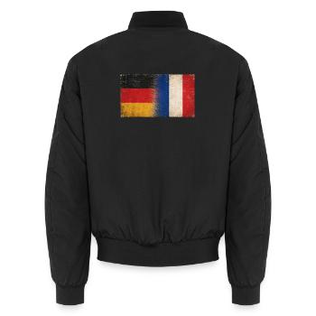 Drapeau d’amitié Allemagne France - Bomber unisexe - noir - Dos - AI Model Male 185 light (185cm)