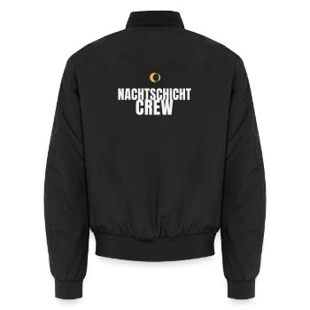 Nachtschicht Crew Schichtarbeit Pflege Nachtdienst - Unisex Bomberjacke - Schwarz - Hinten - AI Model Male 185 light (185cm)