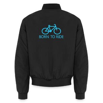 Born to Ride Spruch Fahrrad - Unisex Bomberjacke - Schwarz - Hinten - AI Model Male 185 light (185cm)