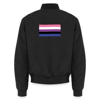 Drapeau de la fierté genderfluid - Bomber unisexe - noir - Dos - AI Model Male 185 light (185cm)