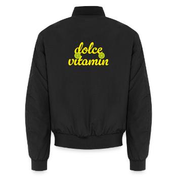 Dolce Vita Vitamin C Lime cool Quotes Summer - Unisex Bomber Jacket - black - Back - AI Model Male 185 light (185cm)