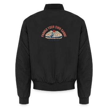 Paddel dein eigenes Kanu Vintage - Unisex Bomberjacke - Schwarz - Hinten - AI Model Male 185 light (185cm)